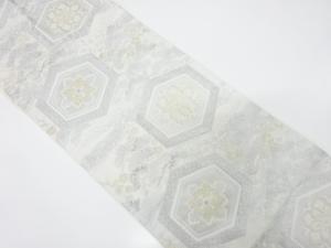 花亀甲に松・梅模様織り出し　袋帯